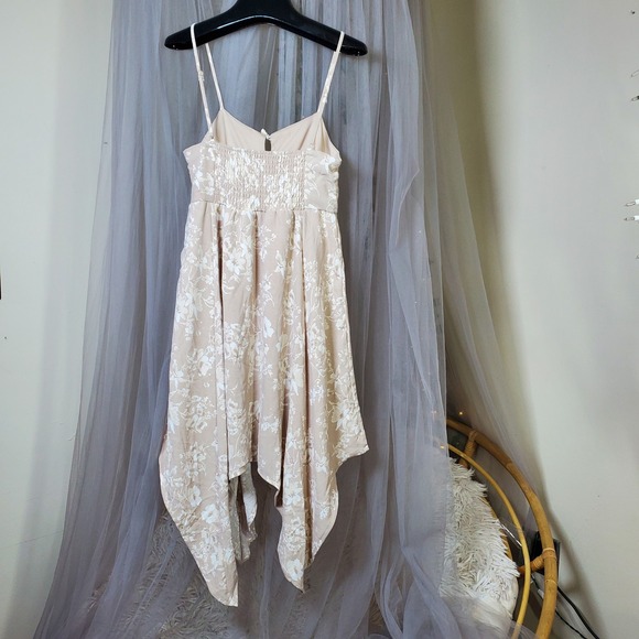 Sugarkiss Boho Gypsy Peasant Dress Empire Waist Handkerchief Hem Resort Fairy S - Picture 3 of 6